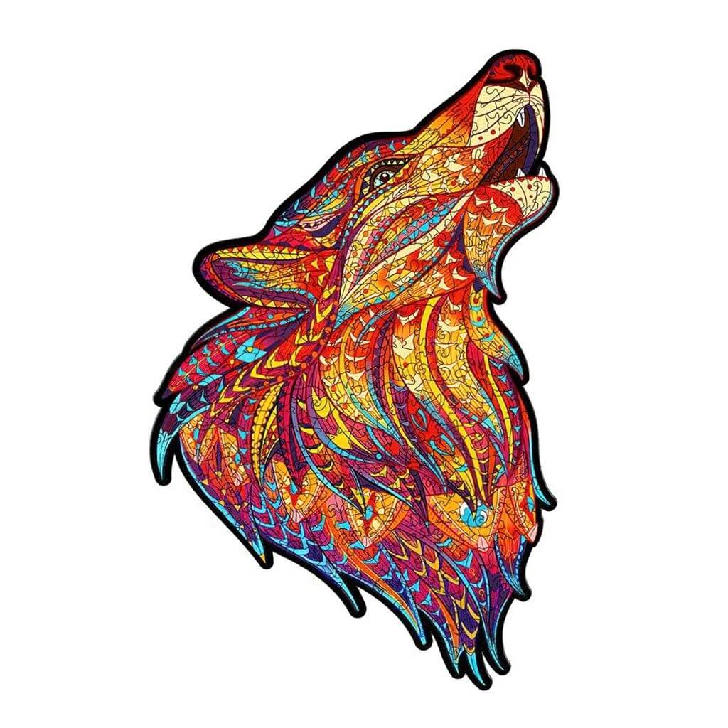 Wooden jigsaw puzzles wolf