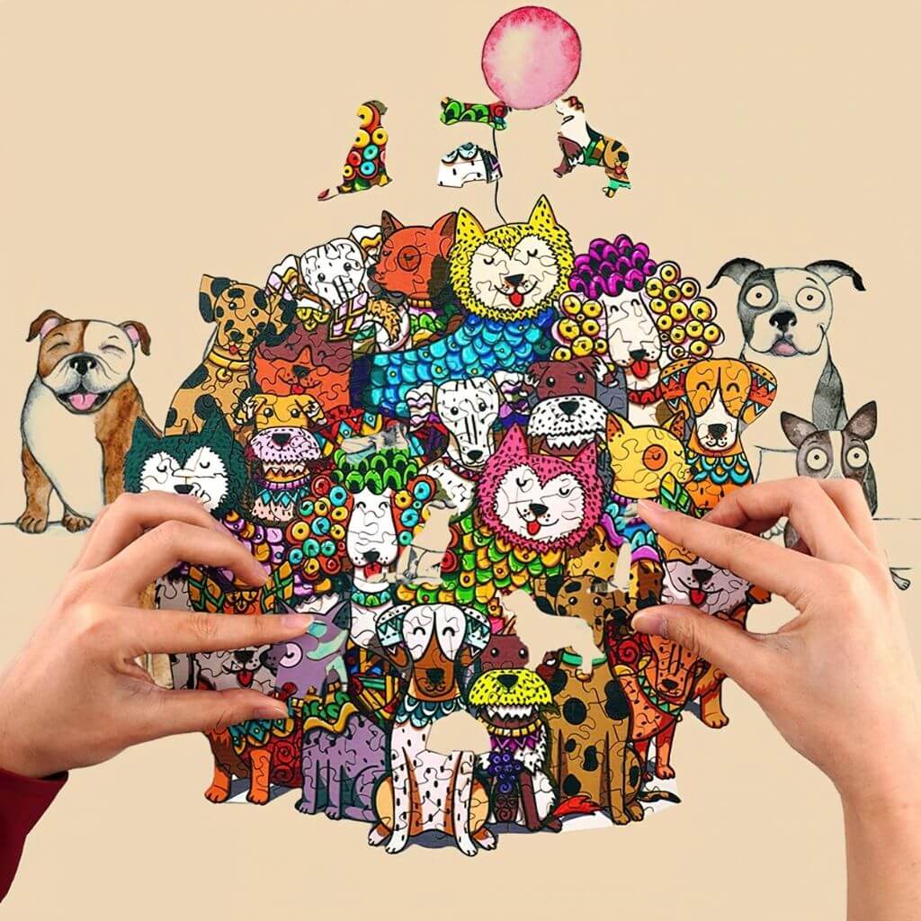 Puzzle Australia round dogs