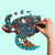 Wooden puzzle for adults turtle on a blue background