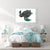 Wooden puzzle turtle mounted on a bedroom wall