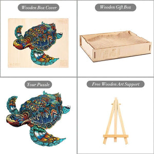 Wooden puzzles Australia turtle package contents