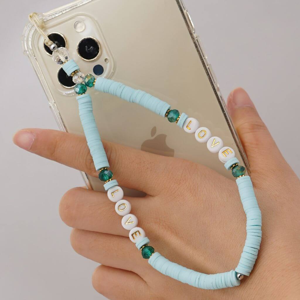 Wrist lanyard turquoise love